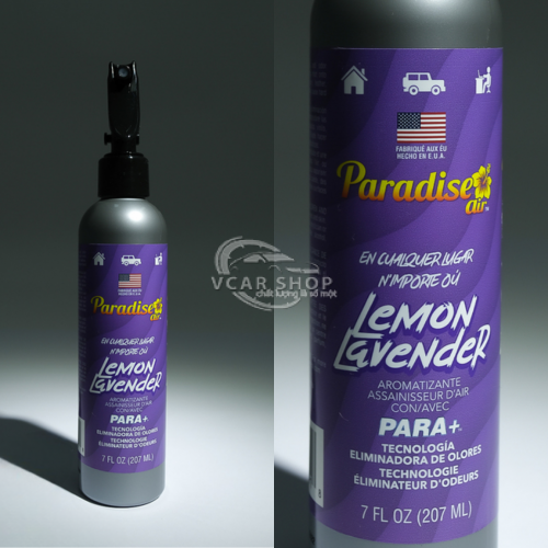 Hương LEMON LAVENDER  –  Chai  Xịt Thơm Ôtô PARADISE AIR 207ml | Tinh dầu xịt thơm phòng, ô tô, văn phòng |  Nhập Khẩu Hoa Kỳ. 