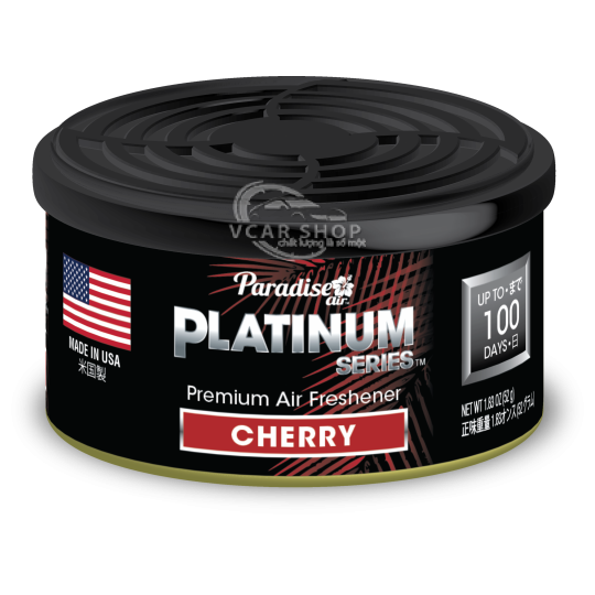 CHERRY - Lon Thanh Nén Tinh Dầu Platinum PARADISE AIR 52g lưu hương 100 ngày | Nhập Khẩu Hoa Kỳ