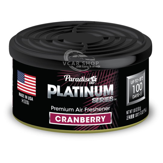 Việt Quất  - Lon Thanh Nén Tinh Dầu Platinum PARADISE AIR 52g Lưu hương 100 ngày | Nhập khẩu Hoa Kỳ