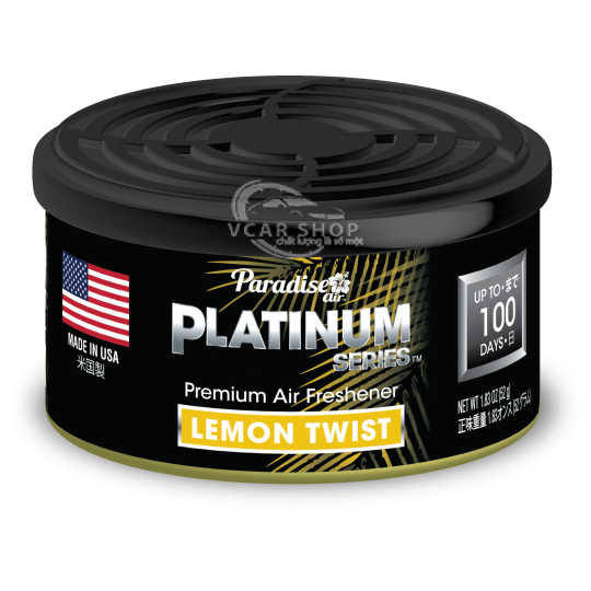 Hương Chanh  - Lon Thanh Nén Tinh Dầu Platinum PARADISE AIR  52g Lưu Hương 100 ngày | Nhập Khẩu Hoa Kỳ 