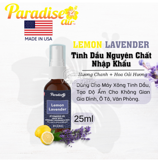LEMON LAVENDER –  Tinh dầu nguyễn chất PARADISE AIR 25ml | Tinh dầu cho máy phun sương khuếch tán |  Nhập Khẩu Hoa Kỳ