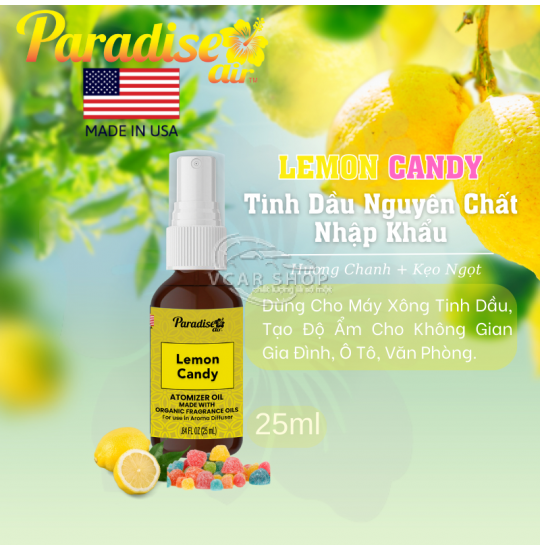 LEMON CANDY  –  Tinh dầu nguyễn chất PARADISE AIR 25ml | Tinh dầu cho máy phun sương khuếch tán |  Nhập Khẩu Hoa Kỳ