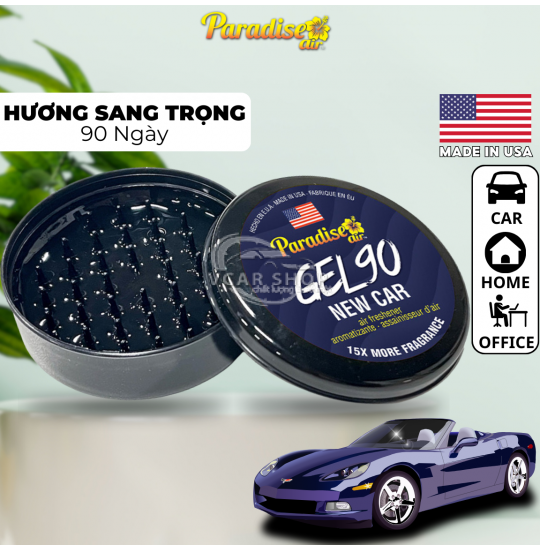 NEW CAR - GEL TINH DẦU THƠM  PARADISE AIR  90 NGÀY - NHẬP KHẨU HOA KỲ