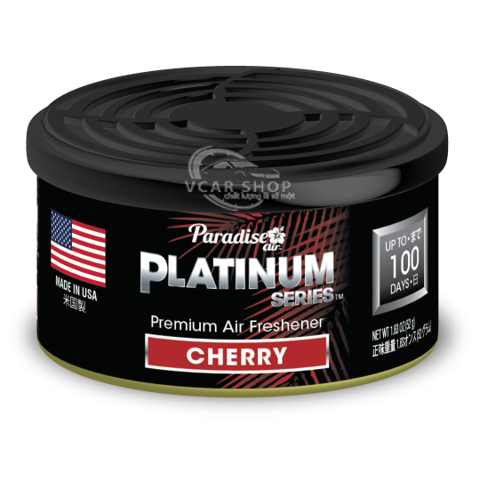 CHERRY - Lon Thanh Nén Tinh Dầu Platinum PARADISE AIR 52g lưu hương 100 ngày | Nhập Khẩu Hoa Kỳ