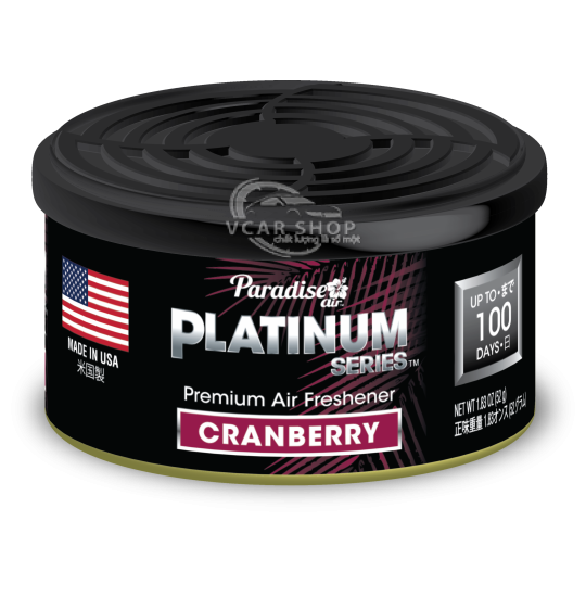 Việt Quất  - Lon Thanh Nén Tinh Dầu Platinum PARADISE AIR 52g Lưu hương 100 ngày | Nhập khẩu Hoa Kỳ