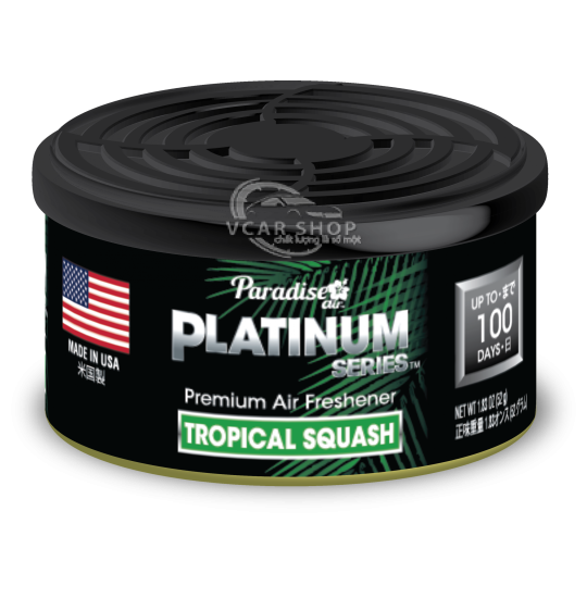 Hương Bí Đao Nhiệt Đới - Lon Thanh Nén Tinh Dầu Platinum PARADISE AIR 52g lưu hương 100 ngày | Nhập Khẩu Hoa Kỳ. 