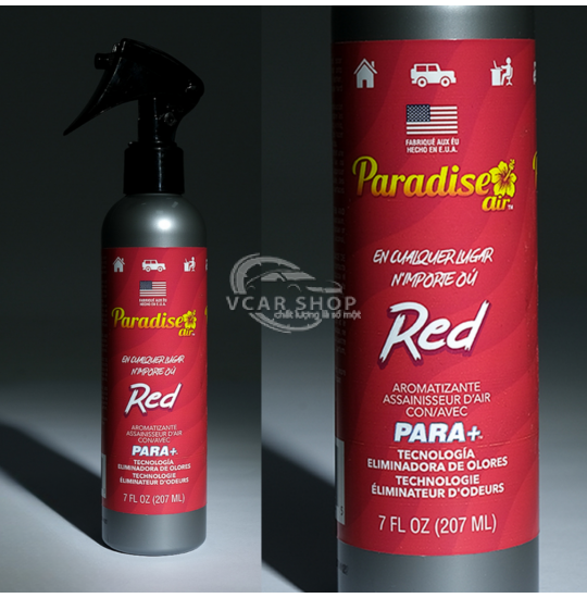Hương  Nước Hoa RED  –  Chai  Xịt Thơm Ôtô PARADISE AIR 207ml | Tinh dầu xịt thơm phòng, ô tô, văn phòng |  Nhập Khẩu Hoa Kỳ. 